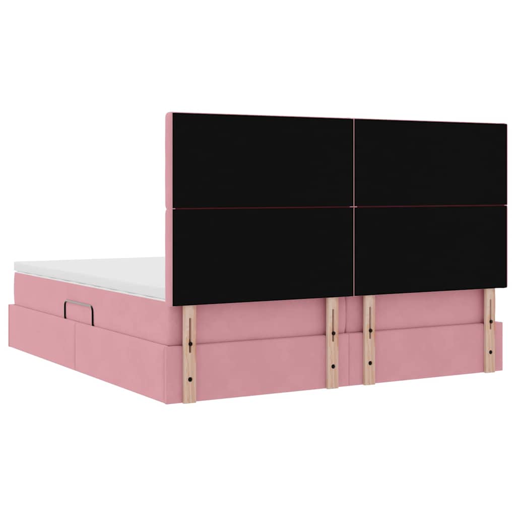 Krevet s od storage s madracem Ružičasta 180 x 200 cm Baršun