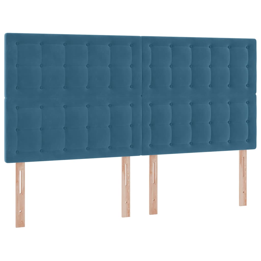 Krevet s od storage s madracem Tamno plava 200 x 200 cm Baršun