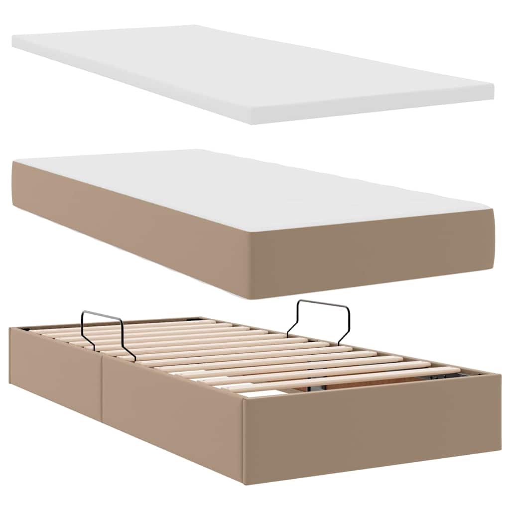 Krevet s prostorom za pohranu s LED-om Kapućino 100 x 200 cm