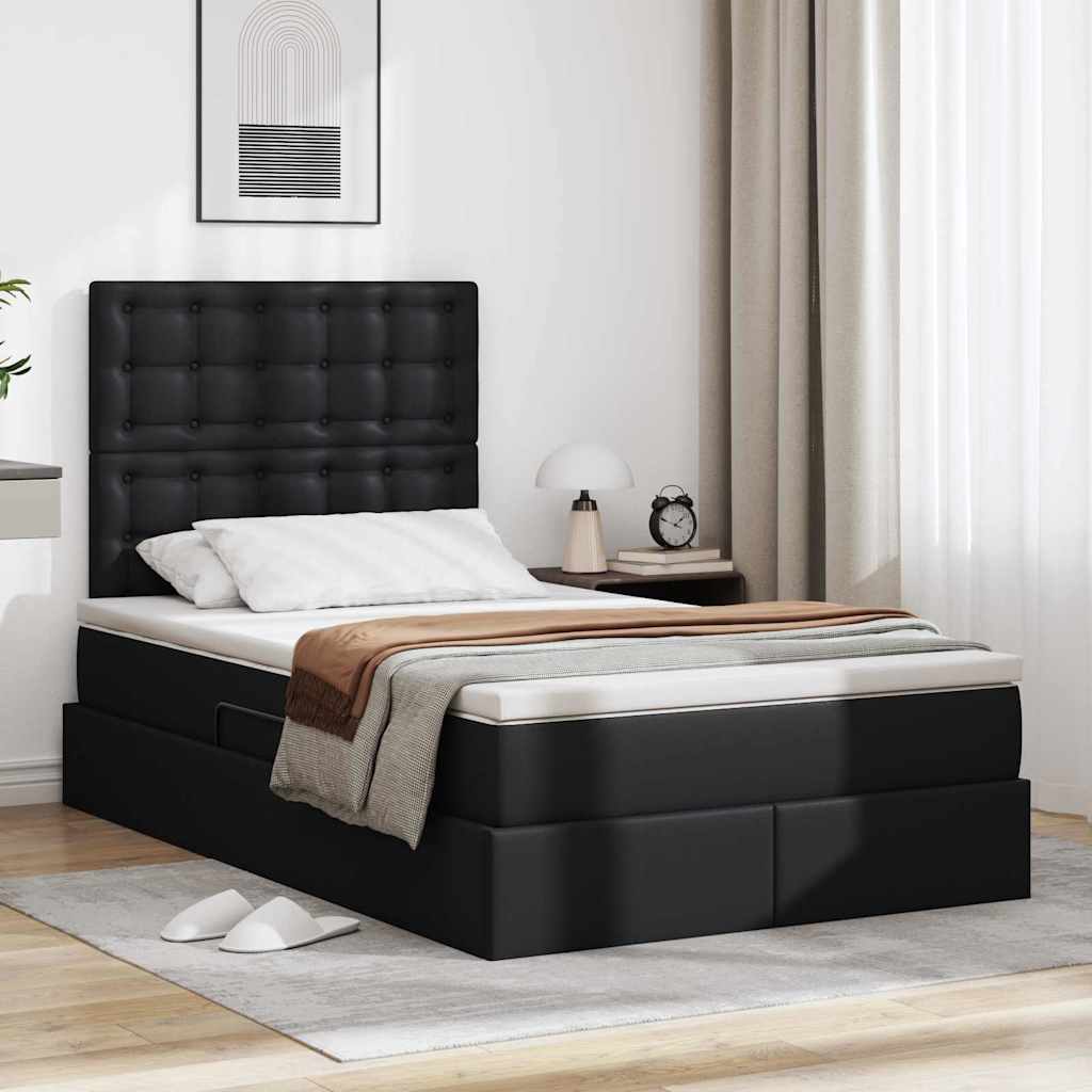 Krevet s prostorom za pohranu s LED-om Crna 120 x 190 cm