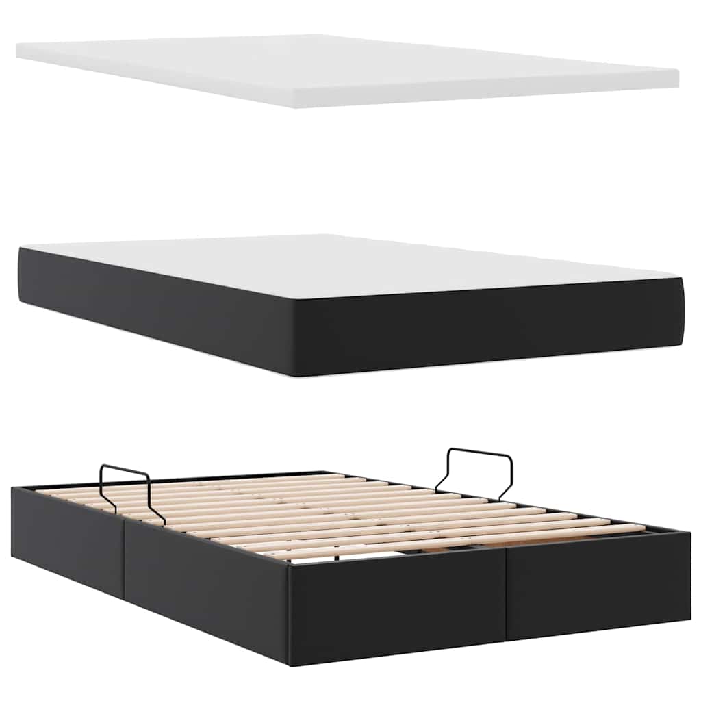 Krevet s prostorom za pohranu s LED-om Crna 120 x 190 cm