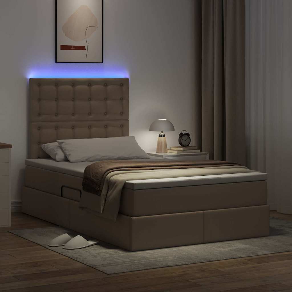 Krevet s prostorom za pohranu s LED-om Kapućino 120 x 200 cm
