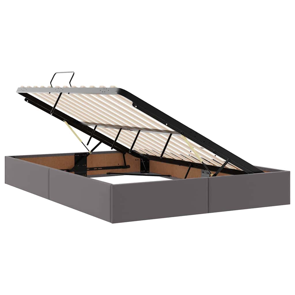 Krevet s prostorom za pohranu s LED-om Siva 140 x 200 cm