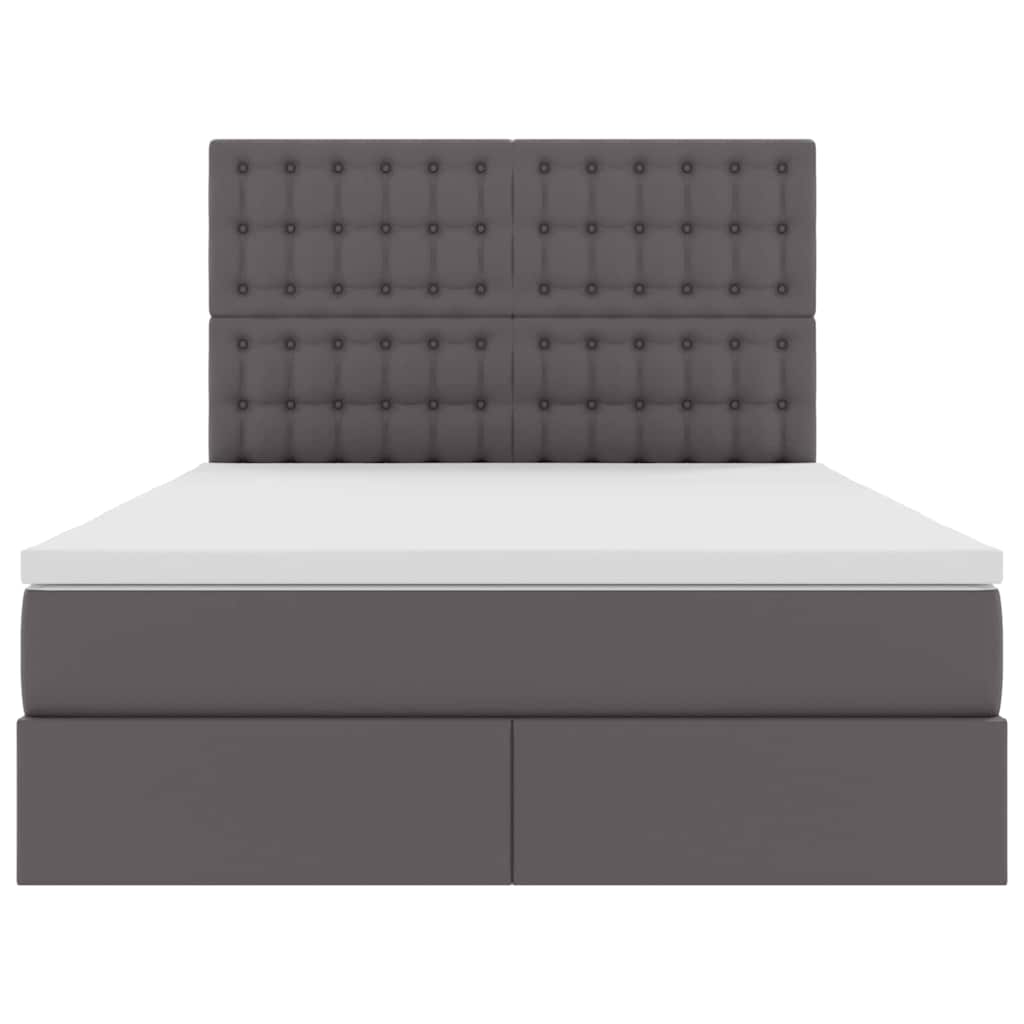 Krevet s prostorom za pohranu s LED-om Siva 140 x 200 cm