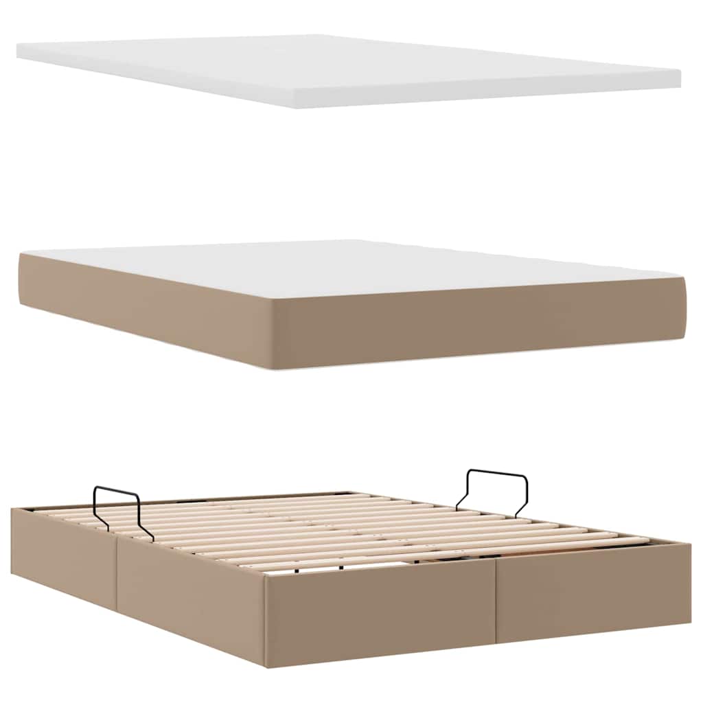 Krevet s prostorom za pohranu s LED-om Kapućino 140 x 200 cm