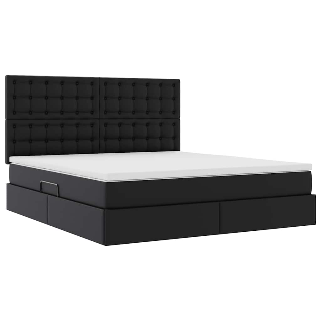 Krevet s prostorom za pohranu s LED-om Crna 160 x 200 cm