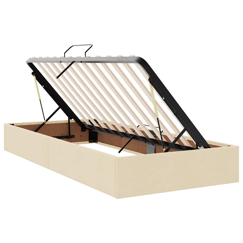 Krevet s prostorom za pohranu s LED-om Krema 90 x 190 cm