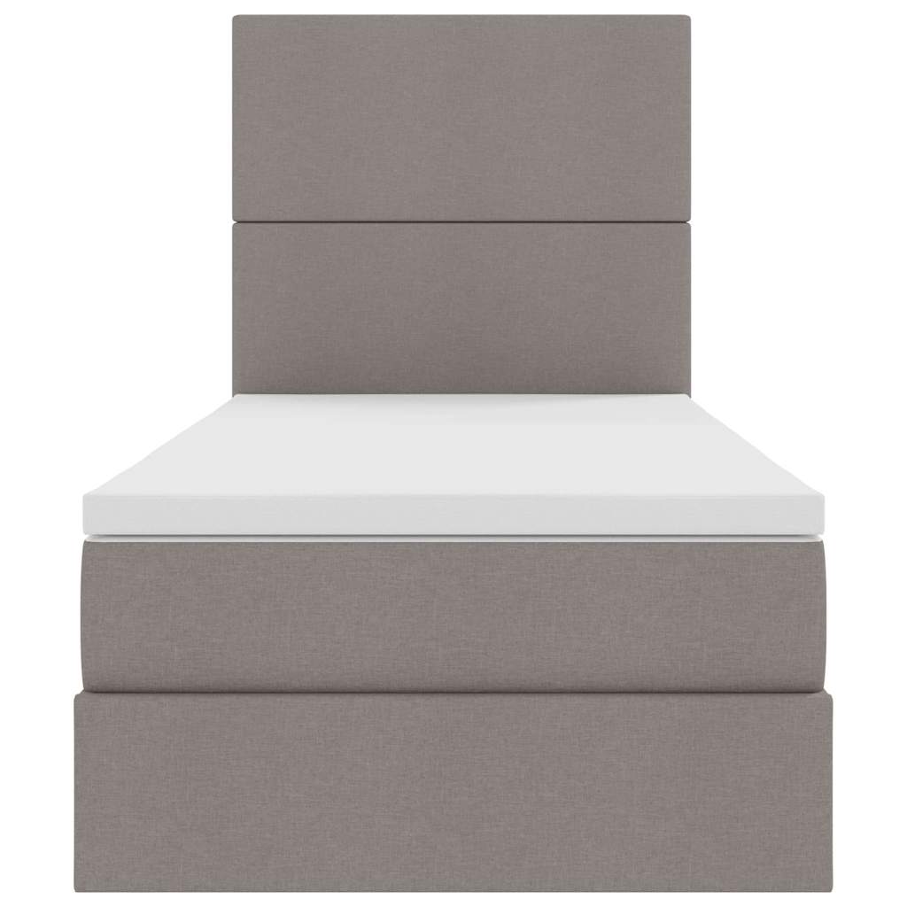 Krevet s prostorom za pohranu s LED-om Sivo-smeđa 90 x 200 cm
