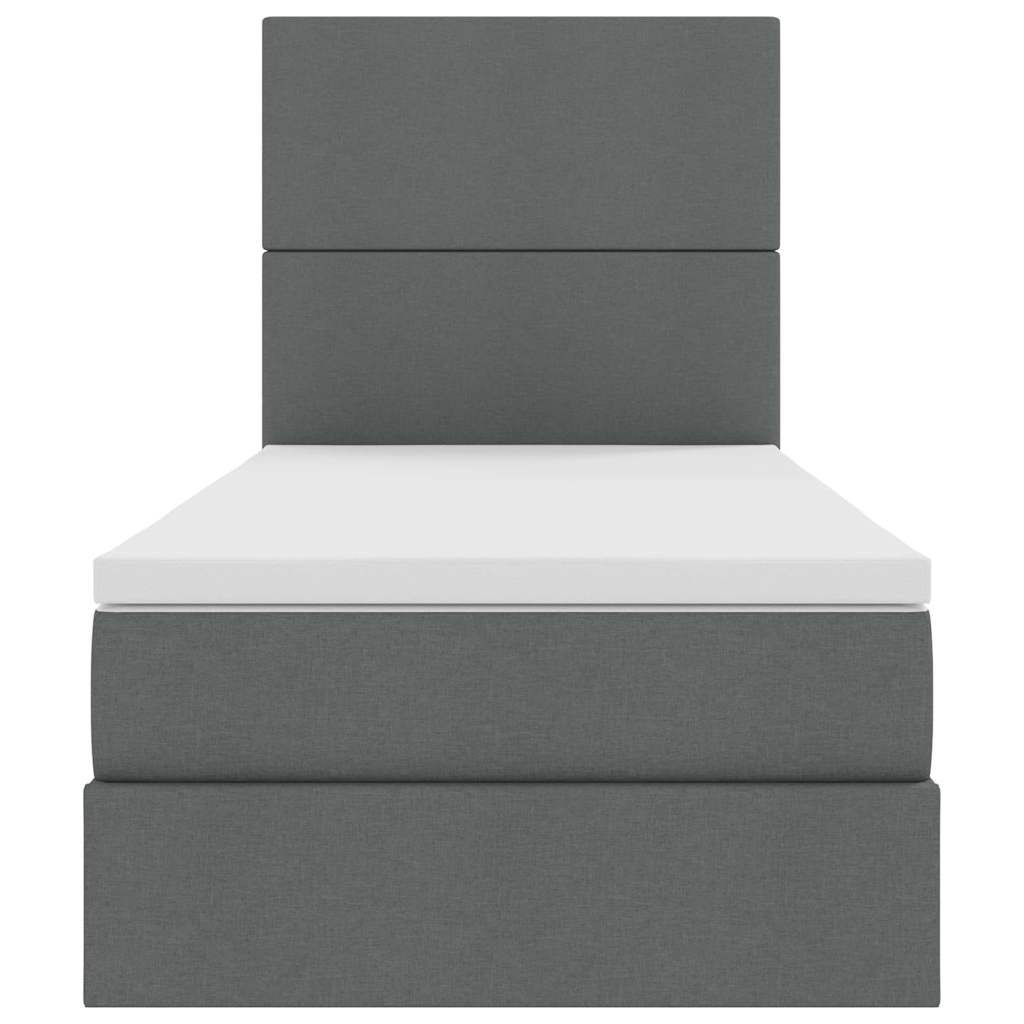 Krevet s prostorom za pohranu s LED-om Tamno siva 100 x 200 cm