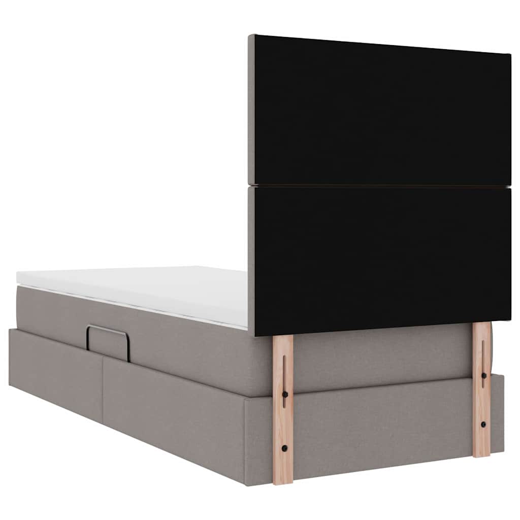 Krevet s prostorom za pohranu s LED-om Sivo-smeđa 100 x 200 cm