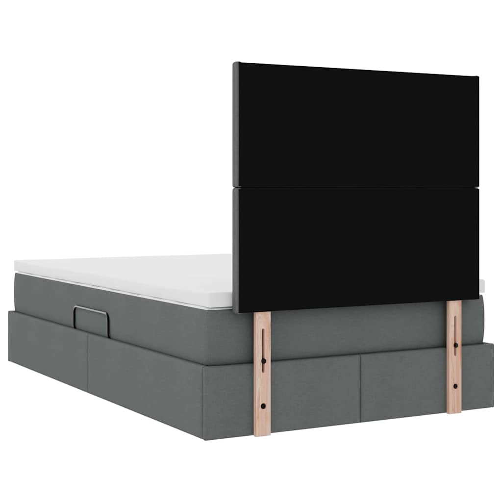 Krevet s prostorom za pohranu s LED-om Tamno siva 120 x 200 cm