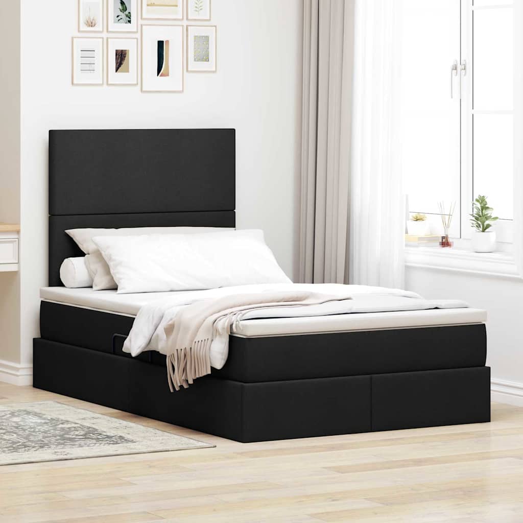 Krevet s prostorom za pohranu s LED-om Crna 120 x 200 cm