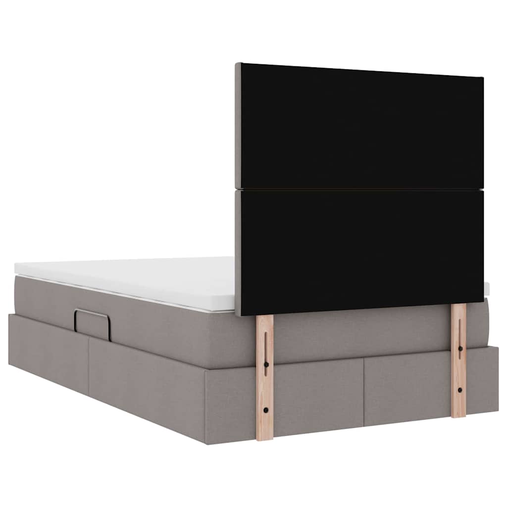 Krevet s prostorom za pohranu s LED-om Sivo-smeđa 120 x 200 cm
