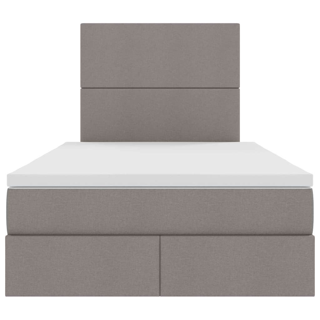 Krevet s prostorom za pohranu s LED-om Sivo-smeđa 120 x 200 cm