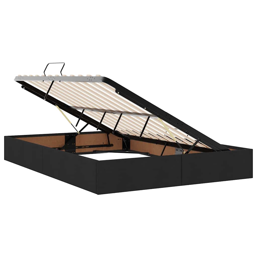 Krevet s prostorom za pohranu s LED-om Crna 140 x 190 cm