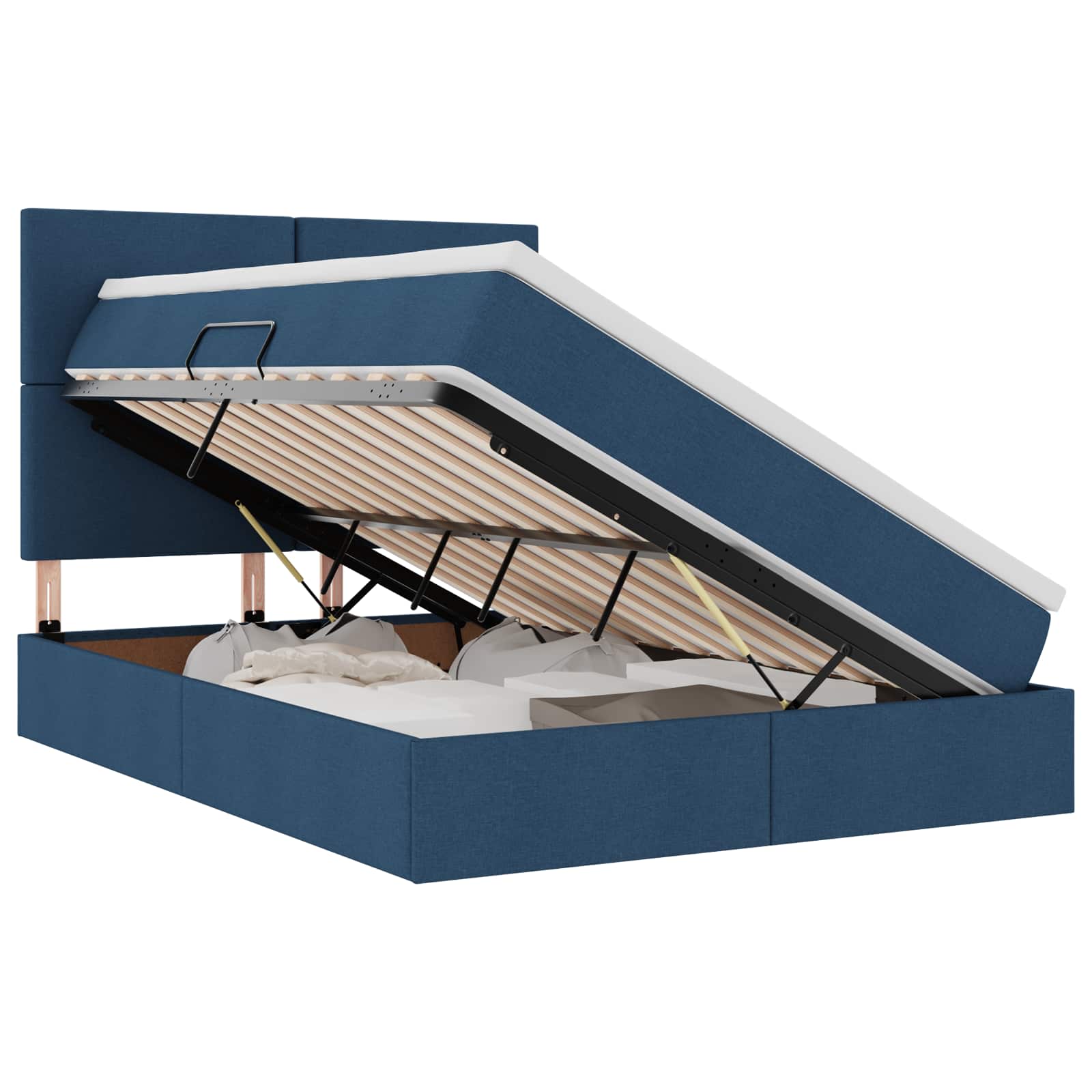 Krevet s prostorom za pohranu s LED-om Plava 140 x 190 cm