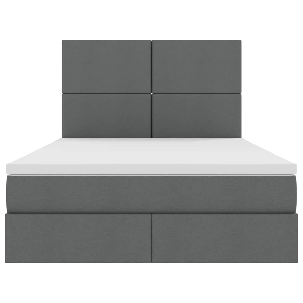Krevet s prostorom za pohranu s LED-om Tamno siva 140 x 200 cm