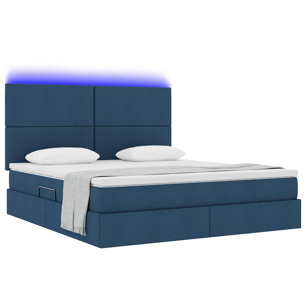 Krevet s prostorom za pohranu s LED-om Plava 160 x 200 cm