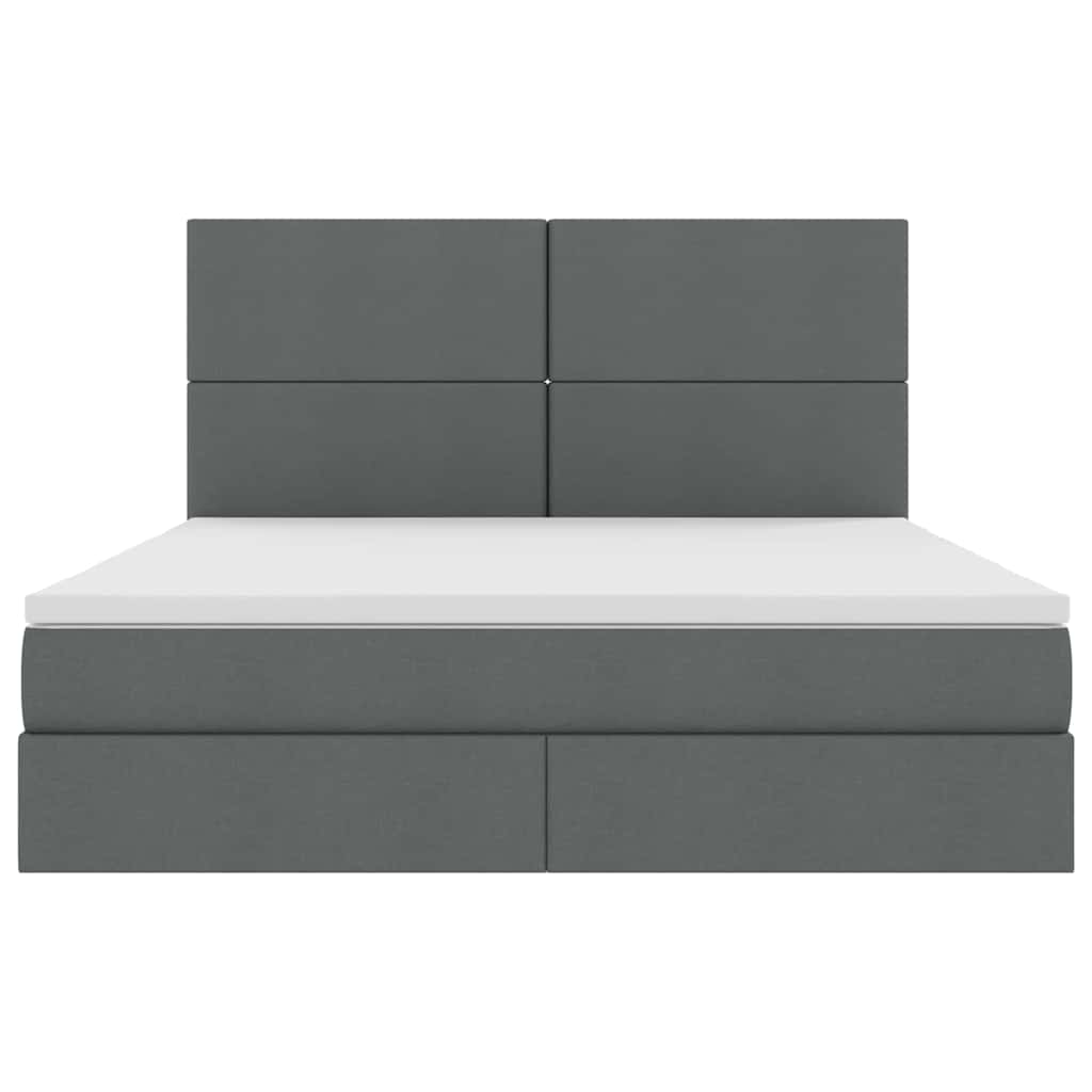 Krevet s prostorom za pohranu s LED-om Tamno siva 180 x 200 cm