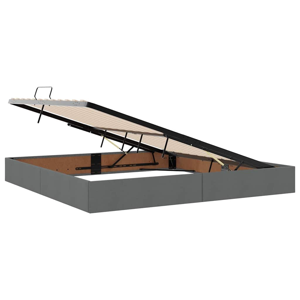 Krevet s prostorom za pohranu s LED-om Tamno siva 200 x 200 cm