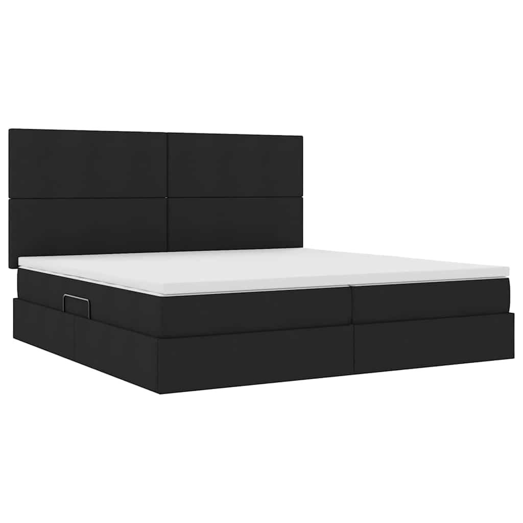 Krevet s prostorom za pohranu s LED-om Crna 200 x 200 cm