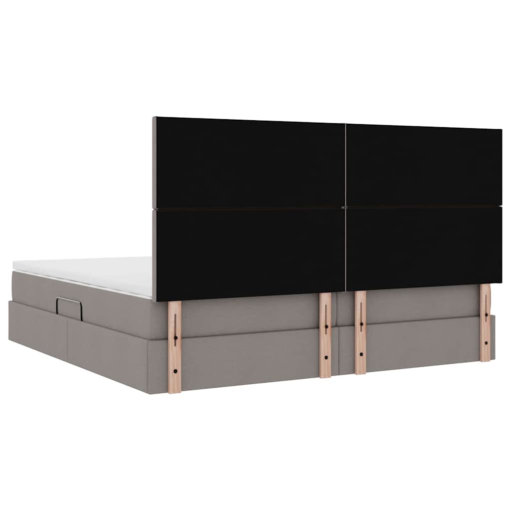 Krevet s prostorom za pohranu s LED-om Sivo-smeđa 200 x 200 cm
