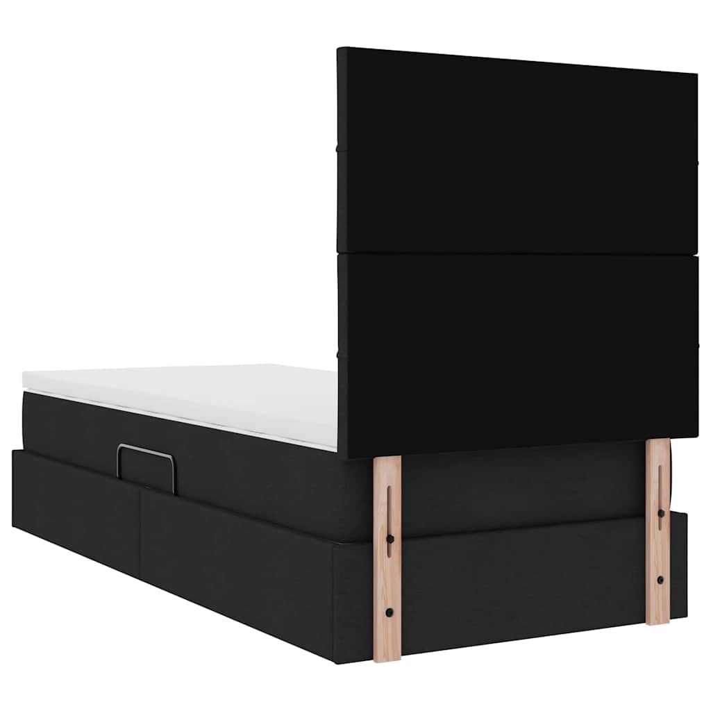 Krevet s prostorom za pohranu s LED-om Crna 90 x 190 cm