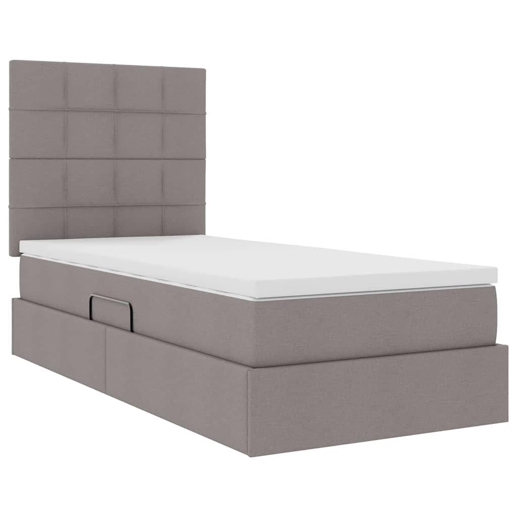 Krevet s prostorom za pohranu s LED-om Sivo-smeđa 100 x 200 cm