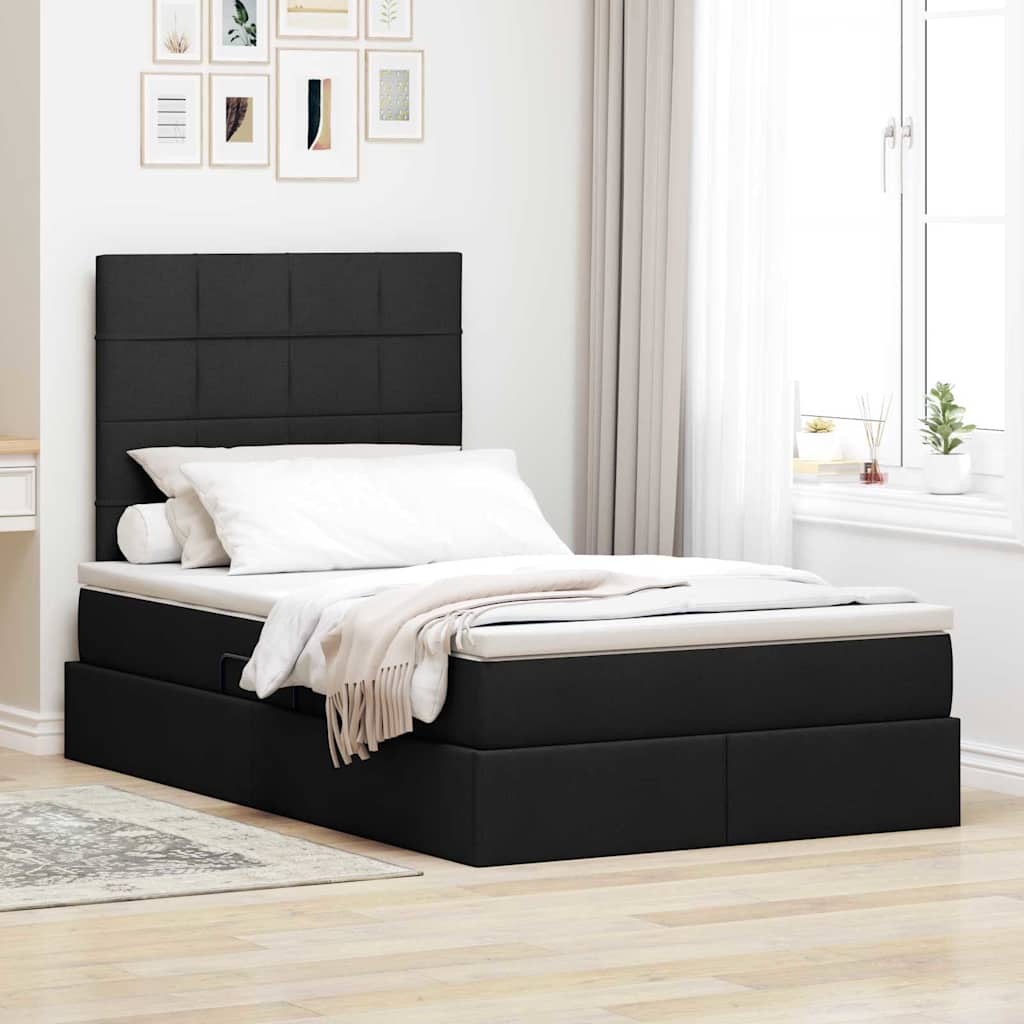 Krevet s prostorom za pohranu s LED-om Crna 120 x 190 cm