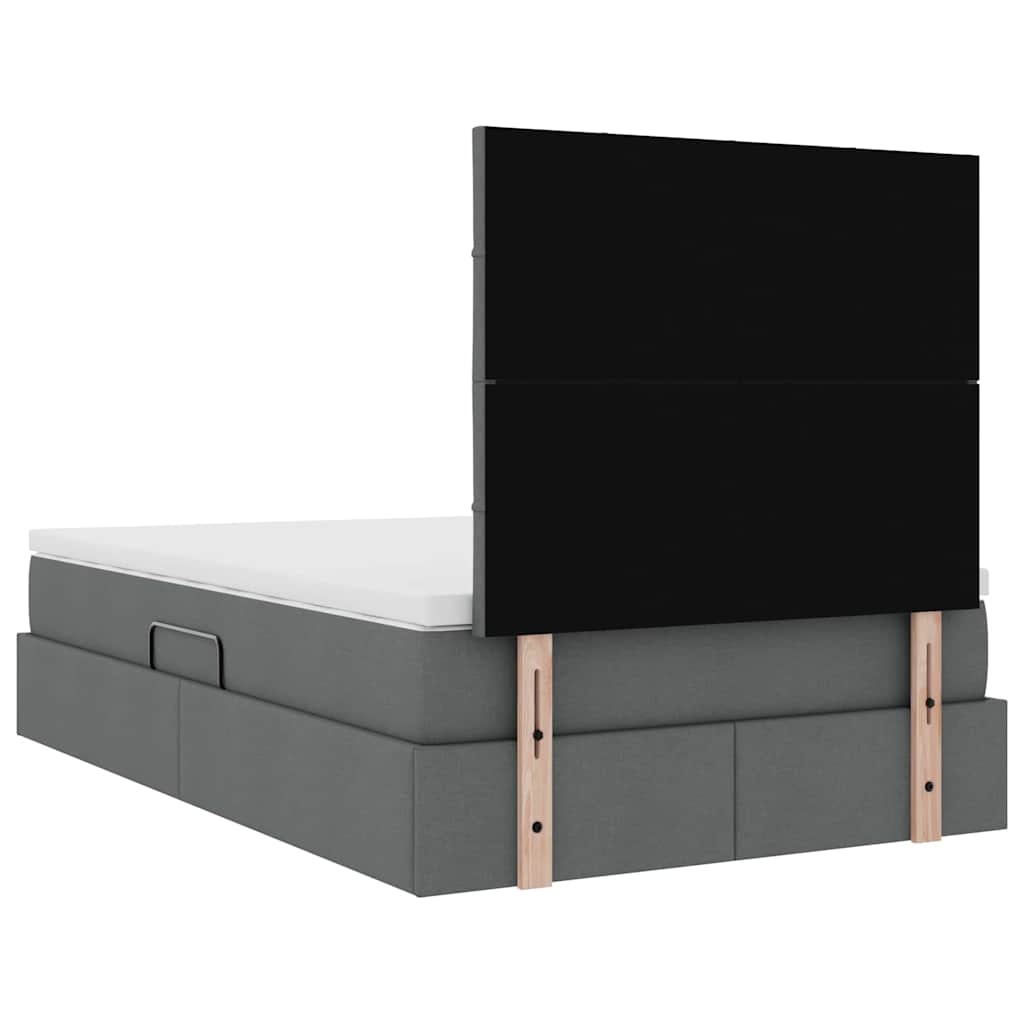 Krevet s prostorom za pohranu s LED-om Tamno siva 120 x 200 cm