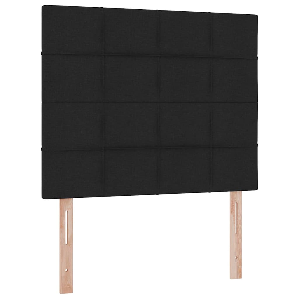 LED krevet za pohranu s madracem Crna 120 x 200 cm Tkanina