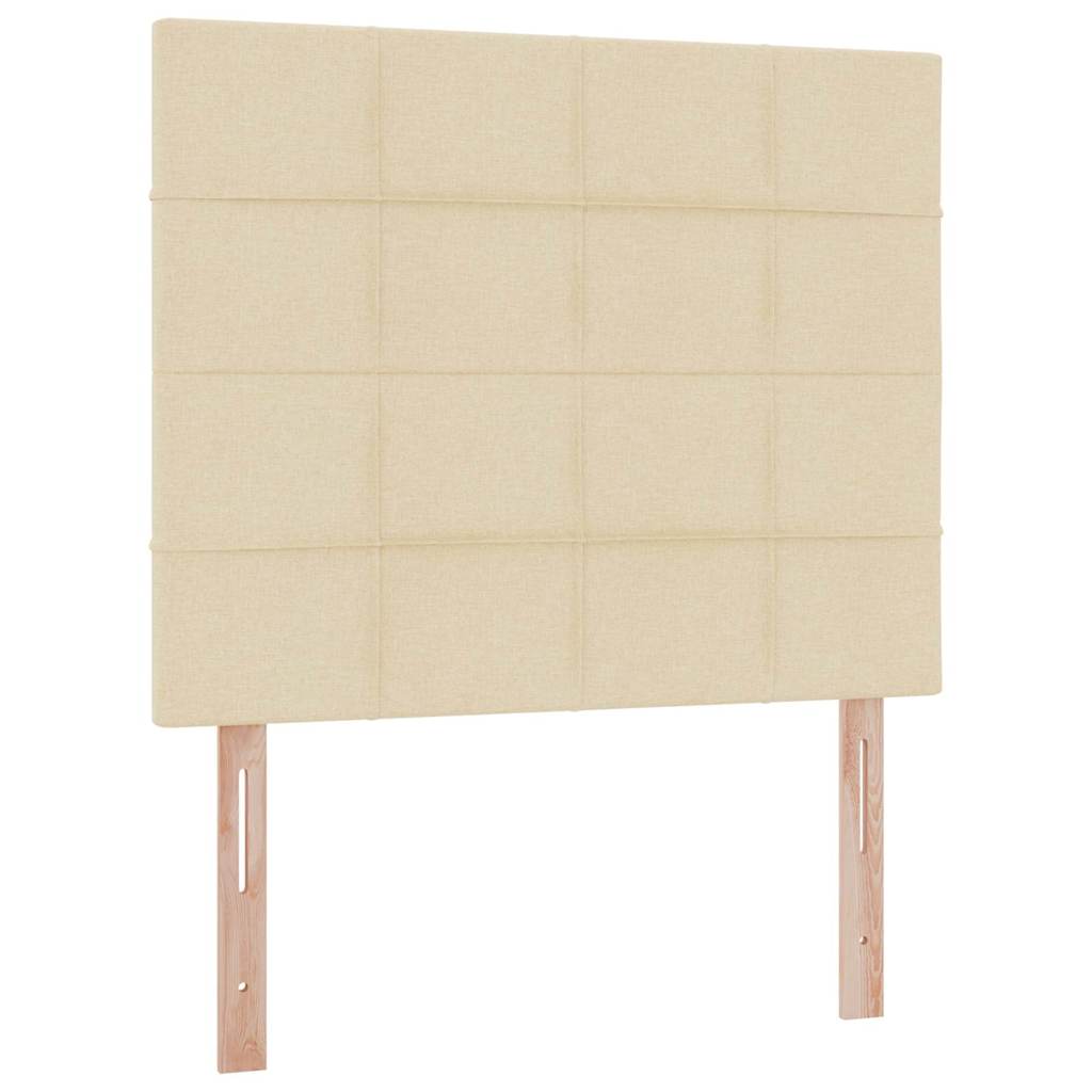 LED krevet za pohranu s madracem Krema 120 x 200 cm Tkanina