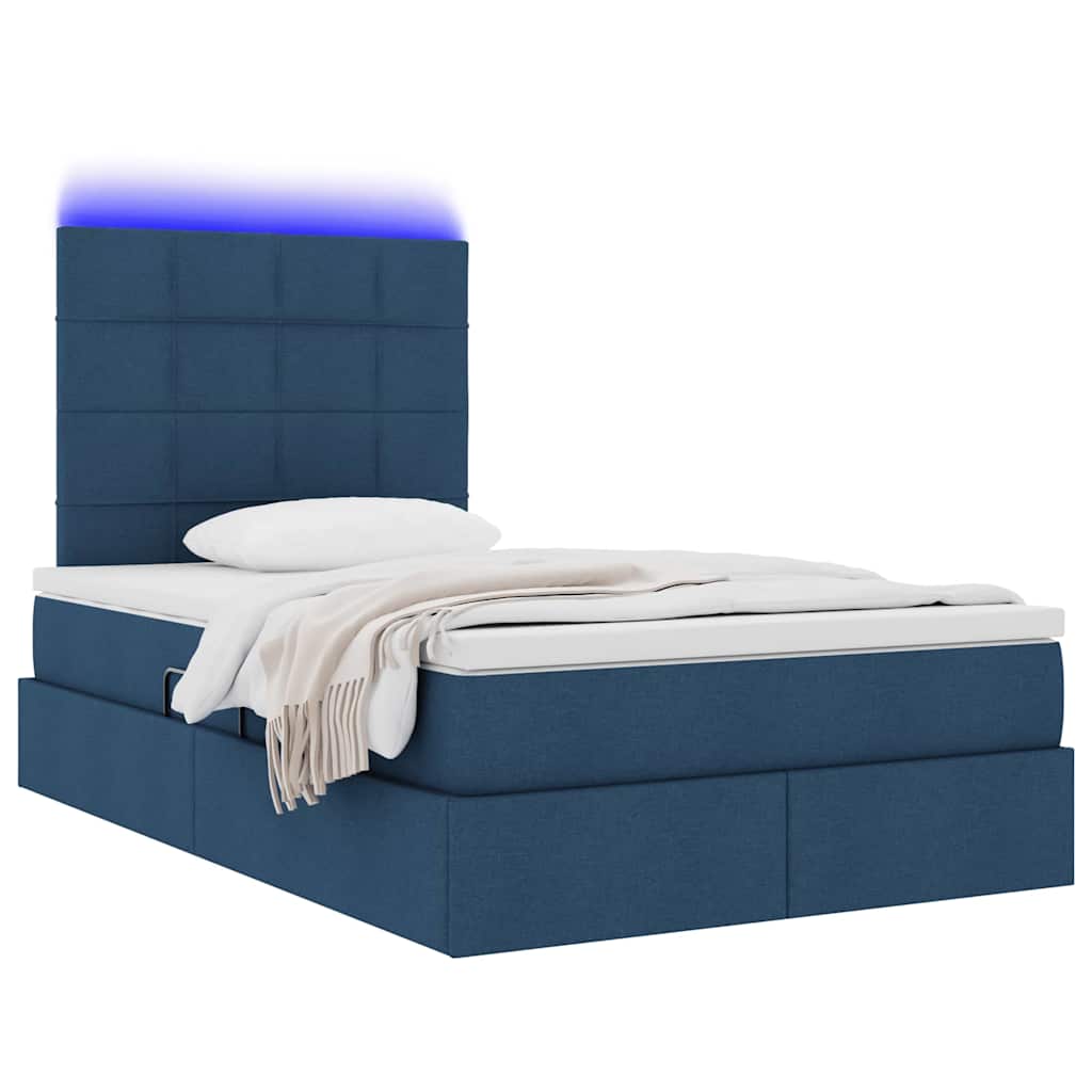 Krevet s prostorom za pohranu s LED-om Plava 120 x 200 cm