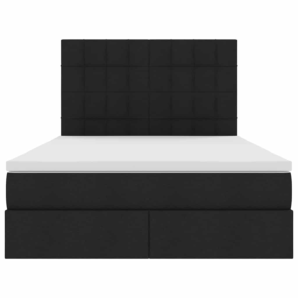 Krevet s prostorom za pohranu s LED-om Crna 140 x 190 cm