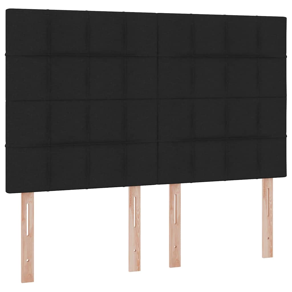 LED krevet za pohranu s madracem Crna 140 x 200 cm Tkanina