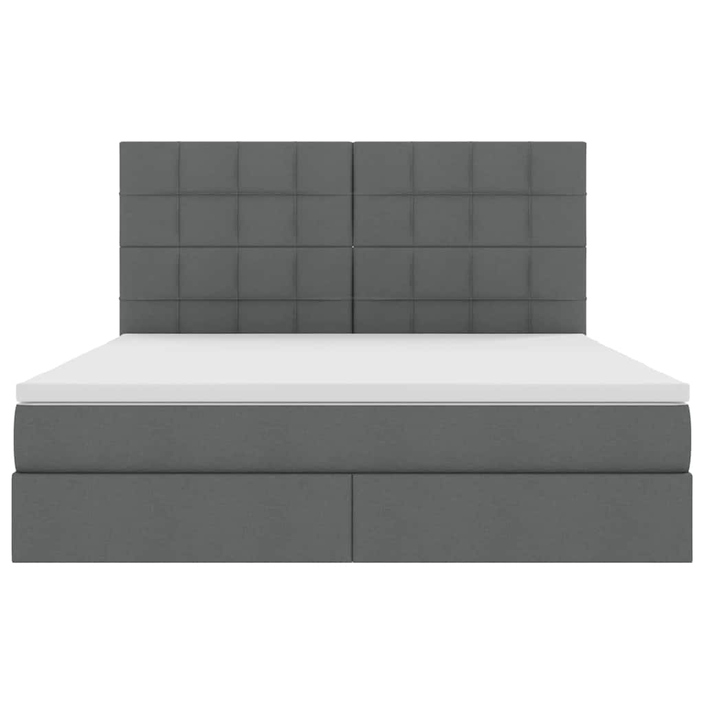 Krevet s prostorom za pohranu s LED-om Tamno siva 160 x 200 cm