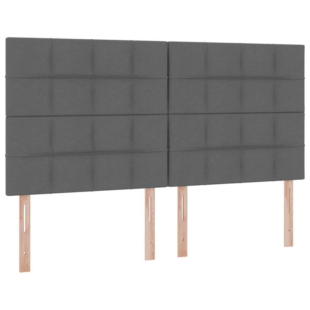 LED krevet za pohranu s madracem Tamnosiva 160 x 200 cm Tkanina
