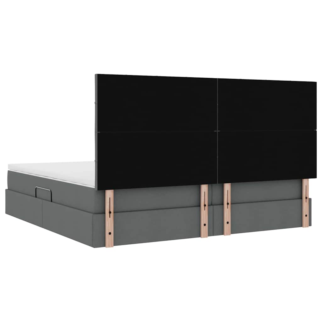 Krevet s prostorom za pohranu s LED-om Tamno siva 200 x 200 cm