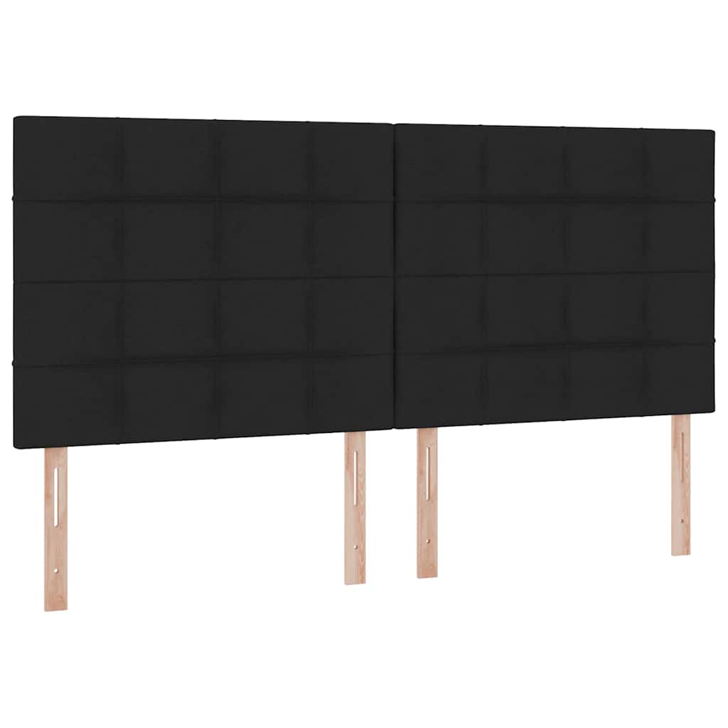 LED krevet za pohranu s madracem Crna 200 x 200 cm Tkanina