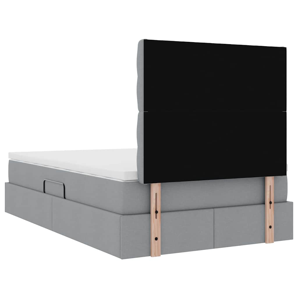 LED krevet za pohranu s madracem Svjetlosiva 120 x 190 cm