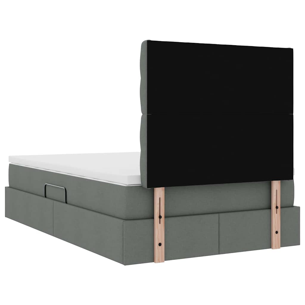 Krevet s prostorom za pohranu s LED-om Tamno siva 120 x 190 cm