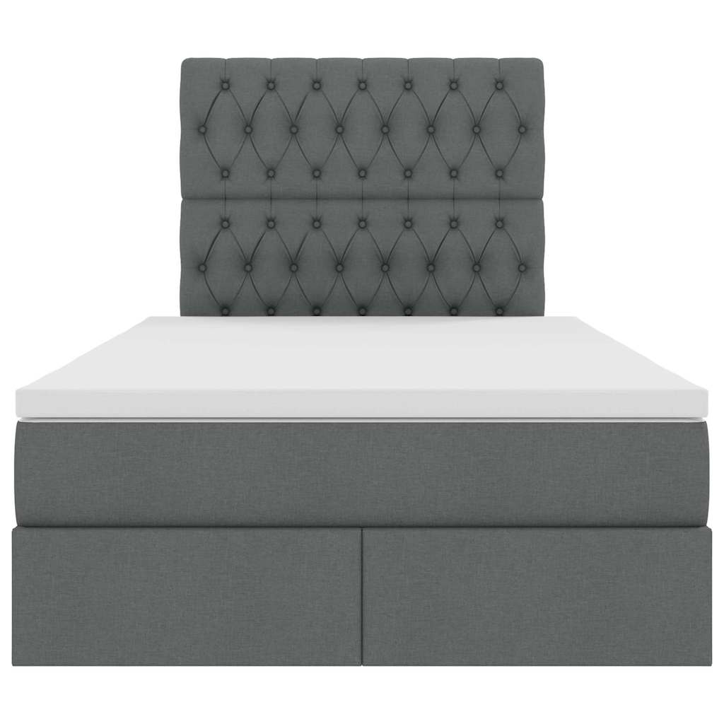 Krevet s prostorom za pohranu s LED-om Tamno siva 120 x 190 cm