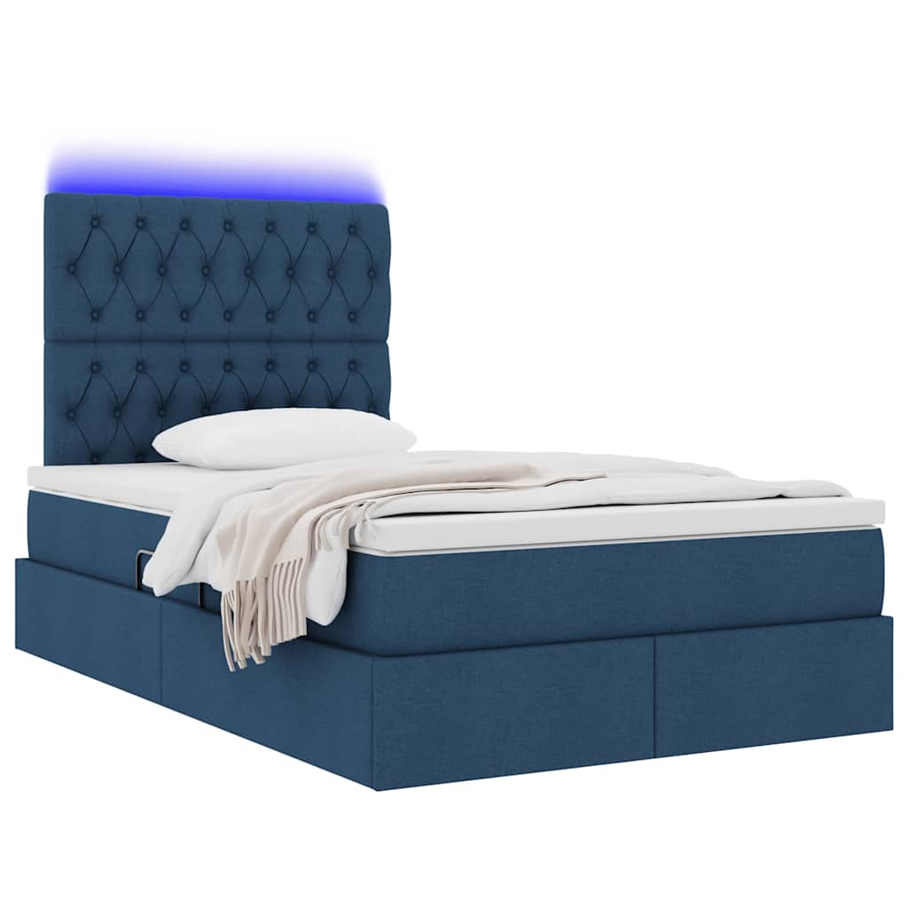 Krevet s prostorom za pohranu s LED-om Plava 120 x 190 cm