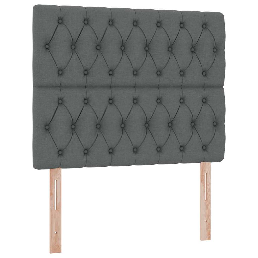 LED krevet za pohranu s madracem Tamnosiva 120 x 200 cm Tkanina