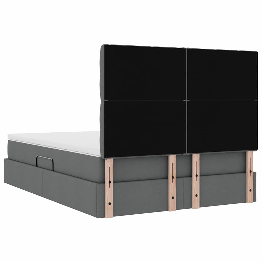 Krevet s prostorom za pohranu s LED-om Tamno siva 140 x 190 cm