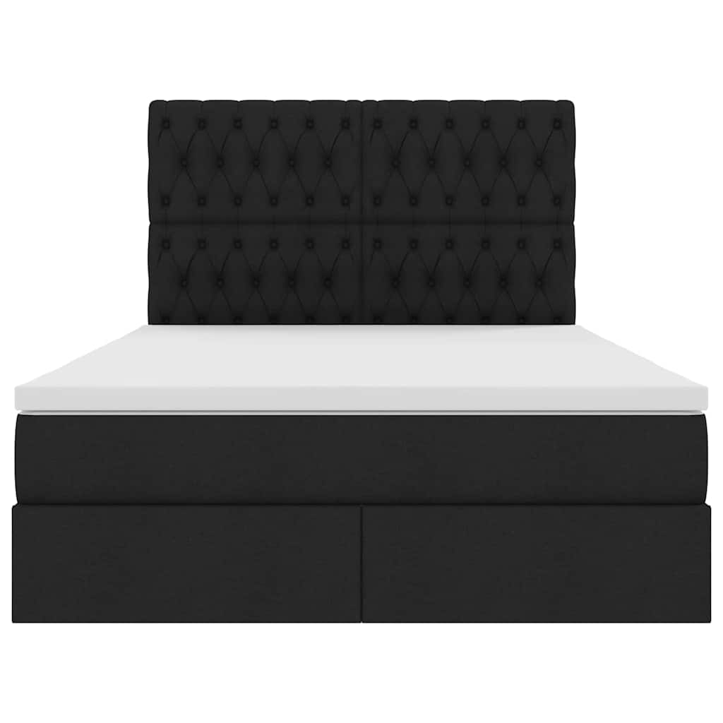 Krevet s prostorom za pohranu s LED-om Crna 140 x 190 cm