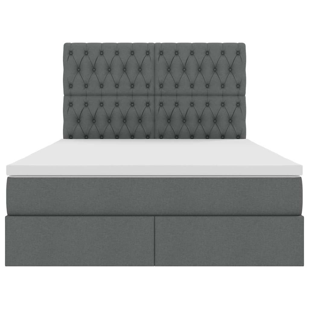 Krevet s prostorom za pohranu s LED-om Tamno siva 140 x 200 cm