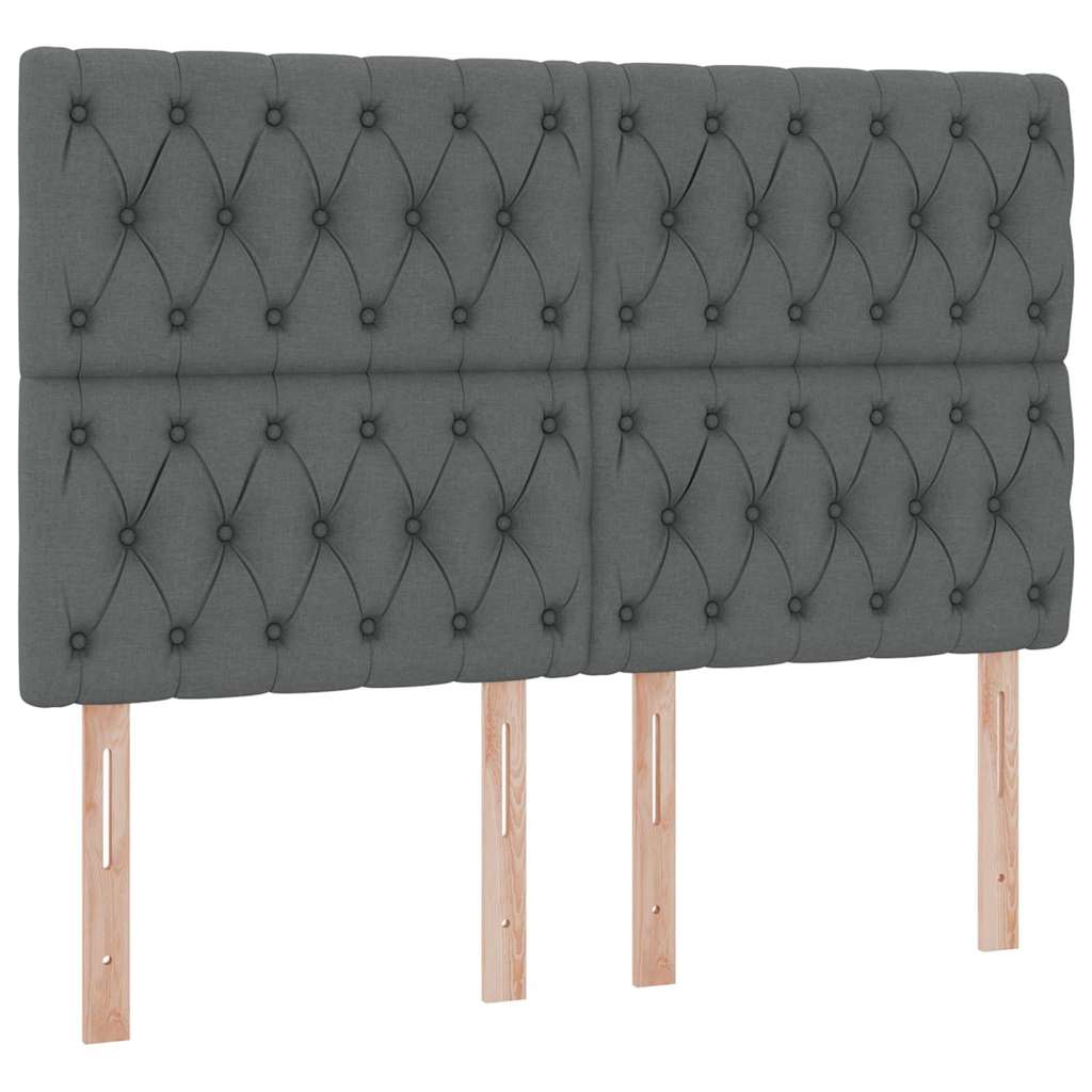 Krevet s prostorom za pohranu s LED-om Tamno siva 140 x 200 cm