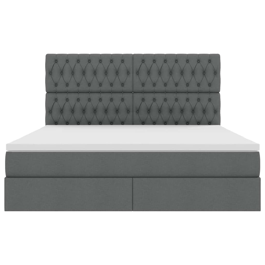 Krevet s prostorom za pohranu s LED-om Tamno siva 160 x 200 cm