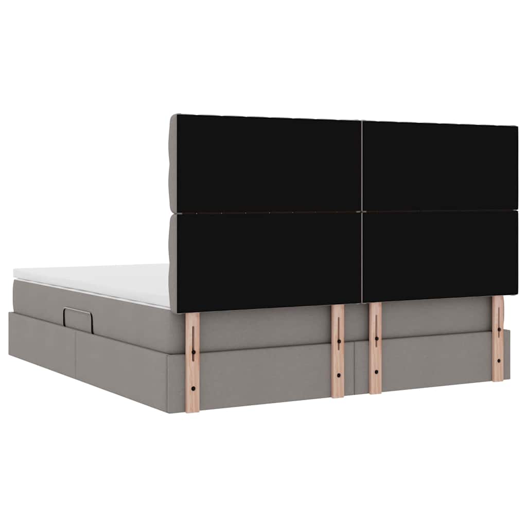 Krevet s prostorom za pohranu s LED-om Sivo-smeđa 180 x 200 cm